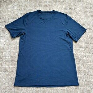Lululemon Pack 'N Dash T Shirt Mens Medium Blue Short Sleeve Run Gym Casual